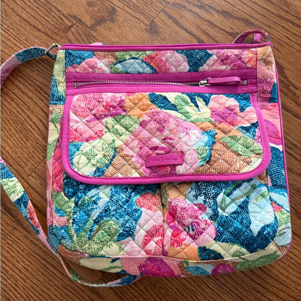 Vera Bradley Pink Floral Quilted Crossbody Bag
